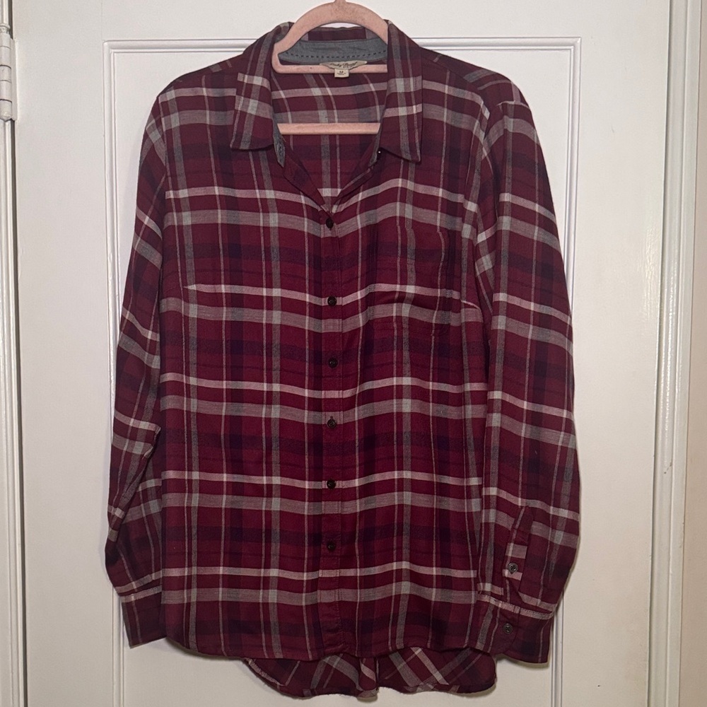 Lucky Brand Women’s Red/White Plaid Button-Down Shirt Size M casual,Y2K,western
